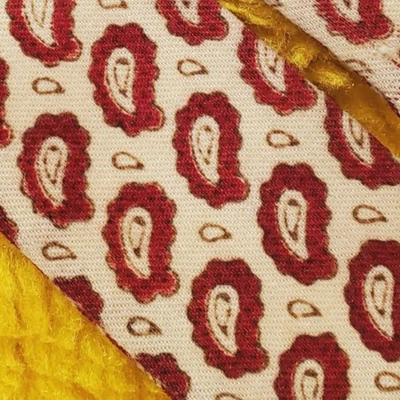 ENDURO VINTAGE AÑOS 30 1940 ~ PAJARITA DE LANA ~ CORBATA AUTOMÁTICA ~ AMARILLO ROJO PAISLEY Foto 1 de 4