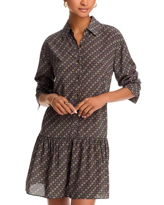 NEW Veronica Beard Alexandra Pine Geo Print Mini Shirt Dress Sz 00 NWT $598 - Image 1 of 4
