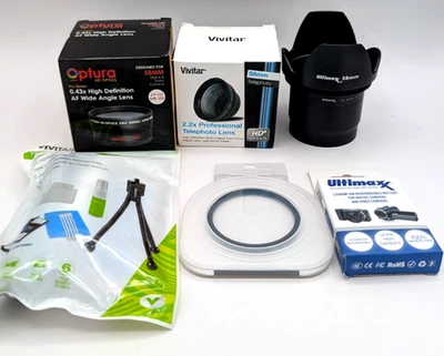 58mm Camera Lens & Accessories Kit – Canon G15/G16 Compatible –Wide, Telephoto - Image 1 of 4