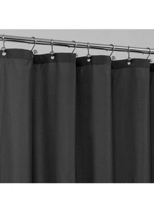 ALYVIA SPRING Waterproof Fabric Shower Curtain Liner with 3 Magnets Black - Picture 1 of 7