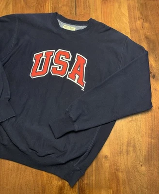 Steve And Barrys USA Sweatshirt Mens XXL Olympic Heavy Twill Reverse Weave Blue - Image 1 of 4