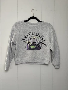 Disney Kids Crew Neck Gray Crewneck Villain Era Sweatshirt Size 12 - Picture 1 of 9