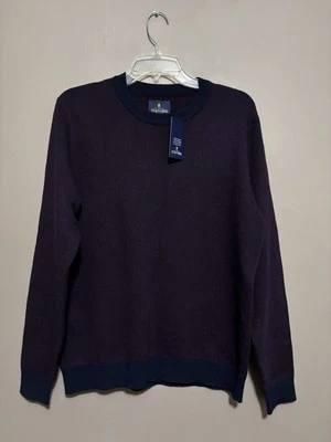 Stafford Men’s Plum Navy Crew Neck Sweater Size S NWT - Image 1 of 4