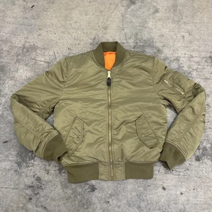 Alpha Industries MA-1 Bomber Jacket Sage Olive Green SLIM FIT Size Medium M - Picture 1 of 12