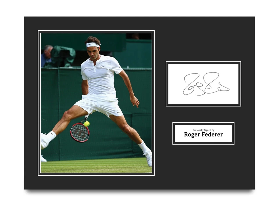 Roger Federer Firmado a Mano 16x12 Montaje Exhibición Wimbledon Tenis Autógrafo con Certificado de Autenticidad Foto 1 de 4