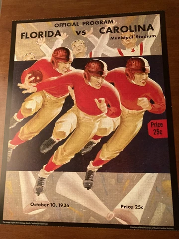 1936 South Carolina Vs Florida Football Poster -  Great For Framing Cover