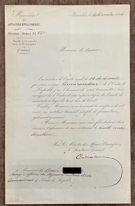 REGNO D’ITALIA AUTORIZZAZIONE FREGIARSI DELL’ORDINE DI LEOPOLDO DEL BELGIO 1854 - Picture 1 of 6