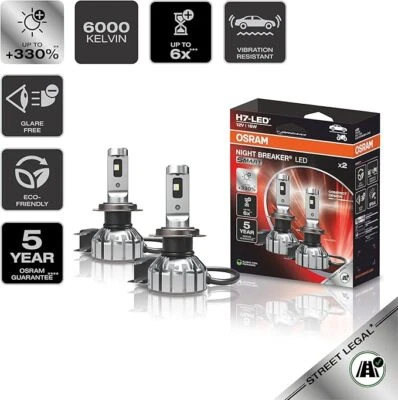 OSRAM NIGHT BREAKER LED SMART H7 PX26D 6000K FINO A 330% DI LUMINOSITA' IN PIU' - Immagine 1 di 4