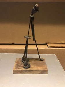 Vintage Rustic Golfer Sport Rusted Metal Color Statue Sculpture Figure Art 6” - Picture 1 of 1