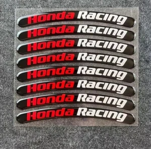 HONDA CBR RACING REFLECTIVE WHEEL STICKERS DECAL KIT LOGO TRIM TYRE pack of 8 - Picture 1 of 5