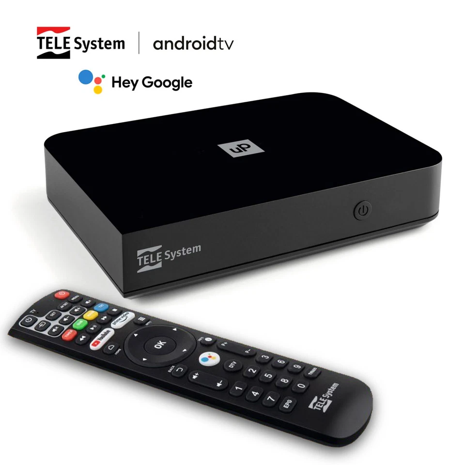 TELE System UP T2 4K Decoder DVB-T2 con Android TV - Immagine 1 di 2