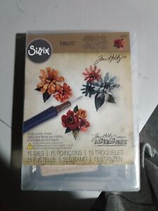 Sizzix Thinlits Die Set 660227, Tiny Tattered Florals by Tim Holtz, 15...