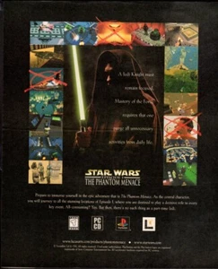 Vintage Druck Anzeige SPIELE Star Wars The Phantom Menace Lucasart 1999 Anzeige - Bild 1 von 1