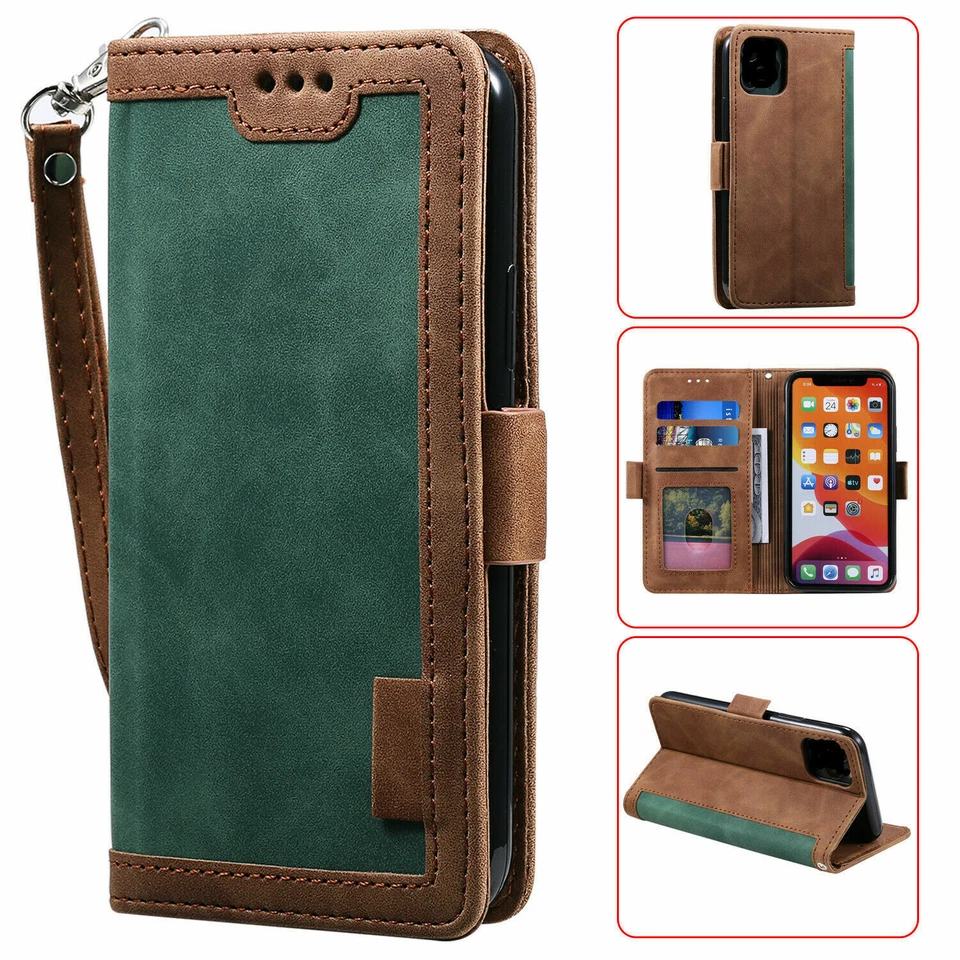 Matte Wallet Leather Flip Cover Case For iPhone 15 13 12 11Pro XR XS Max 7 8 - Image 1 of 4