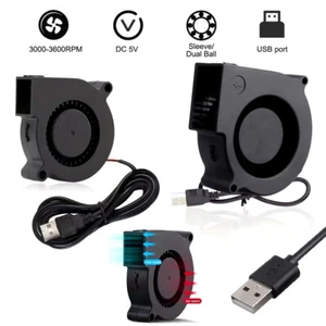 50mm 75mm USB Computer Cooling Fan Brushless Motor Turbo Blower Fan DC 5V - Zdjęcie 1 z 23
