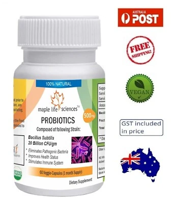 Probiotic Bacillus Subtilis 20 Billion CFU/gm Capsules - 500mg - AU Stock - image 1 of 3