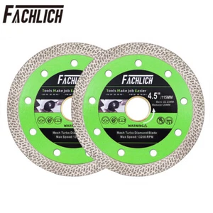 Diamond Turbo Saw Blade Cutting Disc Wheel 4.5"/ 115mm Cuts Ceramic Granite 2pcs - Picture 1 of 8