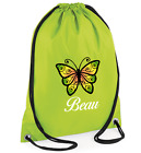 Custom Drawstring Bag Butterfly Personalised Gym PE Print Custom Personalised