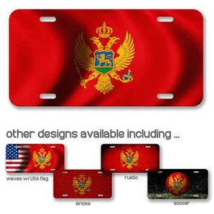 Matrícula de aluminio - Bandera de Montenegro (montenegrino) - Muchas opciones - Imagen 1 de 10