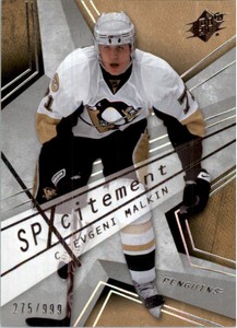 2008-09 SPx SPxcitement Penguins Hockey Card #X16 Evgeni Malkin /999 