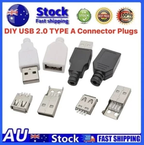 DIY USB 2.0 TYPE A Connector 4 Pin Plug Socket Fix Repair Solder Male Female - Picture 1 of 27
