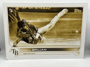 2022 Topps Oversized Gold 1/1 Vidal Brujan Rookie RC Jumbo Blank Back Sepia Tone - Picture 1 of 6