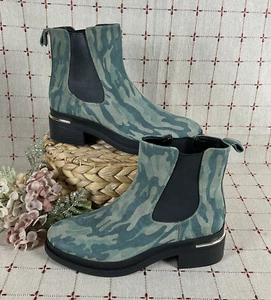 Kenneth Cole New York Levon 2.0 Welt Chelsea Boot Olive Camo Ankle Boots Sz 8 - Picture 1 of 7