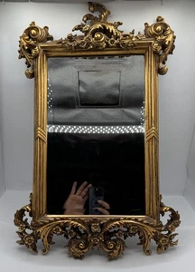 Vintage Rococo Style Gold Gilt Ornate Wall Mirror Baroque Acanthus Floral Frame - Picture 1 of 18