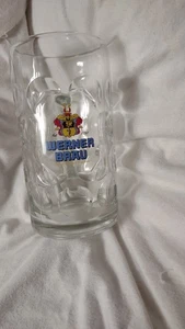 Vintage Werner Brau German Glass Beer Stein 8" Tall  - Picture 1 of 2