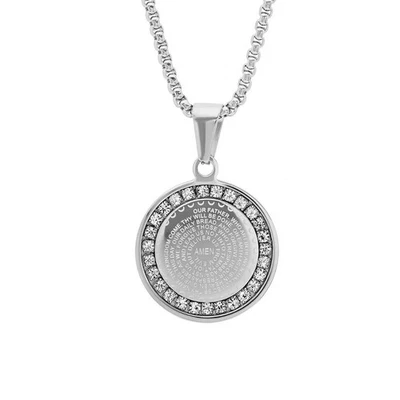 Collar colgante de acero inoxidable Steeltime con diamantes simulados - 18 pulgadas... Foto 1 de 4