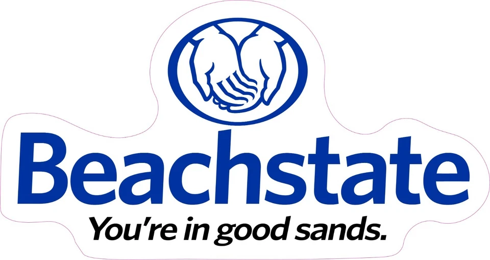 Beach State Good Sands Allstate Parody Funny Hard Hat Vinyl Bumper Sticker Decal — 第 1/1 张图片