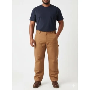 Carhartt Loose Fit Firm Duck Double Knee Utility Work Pants 50x30 Brown NEW - Picture 1 of 9