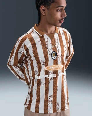 全新 Nike $90 Nike Air LS RETRO 足球球衣 羊毛 TAN/COPPER IB9007-281 大号 — 第 1/4 张图片