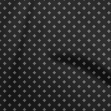 oneOone Cotton Flex Black Fabric Geometric Dress Material Fabric-7mE