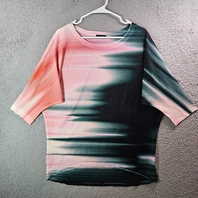 Top mujer Nally & Millie XL rosa verde estampado abstracto Foto 1 de 4