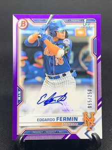 2021 Bowman Edgardo Fermin 1st Bowman SP 65/250 Purple Rookie Auto Card #PAPR-EF