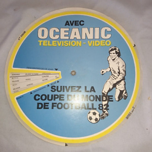 ANCIEN OBJET DISQUE PUBLICITAIRE TELEVISION OCEANIC FOOTBALL 82 COUPE DU MONDE,