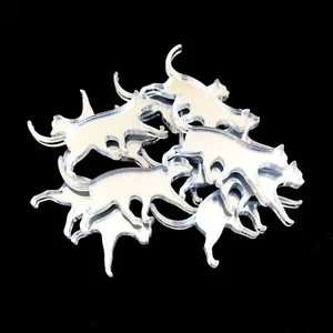 Espejos artesanales con forma de paseo para gatos paquetes 10, muchos colores/tamaños, grabado/aros - Imagen 1 de 3