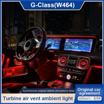 Luz ambiental LED de ventilación de aire 64 colores para Mercedes Benz Clase G W464 2018-2023 Foto 1 de 4