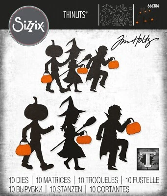 New Retired Sizzix Thinlits Halloween Night 10pc #666384 Retail $29.99 Tim Holtz - Image 1 of 4