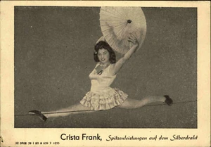 Tarjeta de autógrafo autógrafo Christiane Frankoni Crista Frank cuerda de alambre artista - Imagen 1 de 2