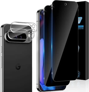 For Google Pixel 9A 9 Pro XL 8A 8 7 6 Screen Protector + Camera Privacy Anti-Spy - Picture 1 of 12