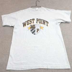 Vintage West Point Shirt Medium Gray Single Stitch Fruit of the Loom - Picture 1 of 7