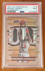 1997 - 1998 Topps Stadium Club Michael Jordan Triumvirato Luminescente PSA 9 CAPRA - Foto 1 di 2