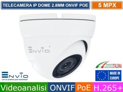 TELECAMERA DOME IP 5 MPX ONVIF POE VIDEOANALISI 2.8MM ONVIF IP65 P2P CLOUD XMEYE - Immagine 1 di 3