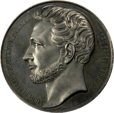 1864 Confederate General  "Stonewall" Jackson Medal By Armand Caque (06811) - Image 1 of 4