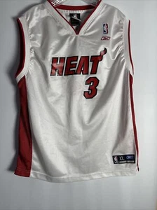 VTG Reebok Miami Heat Dwayne Wade NBA Basketball Jersey White Youth Size XL - Picture 1 of 8