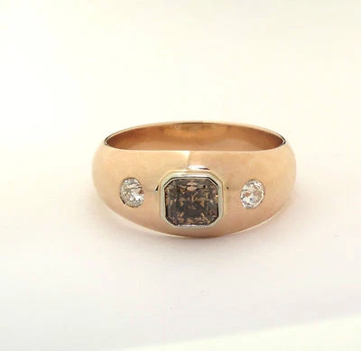 1.83 tcw Fancy Color Diamond 3-Stone Ring Size 11.5 GIA Rose Gold DK Design - Image 1 of 4