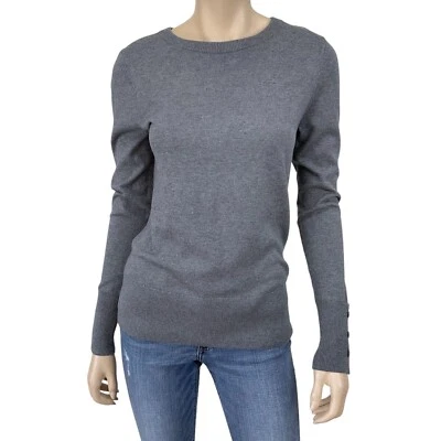 Suéter halógeno para mujer gris cuello redondo manga larga talla S nuevo con etiquetas Foto 1 de 4