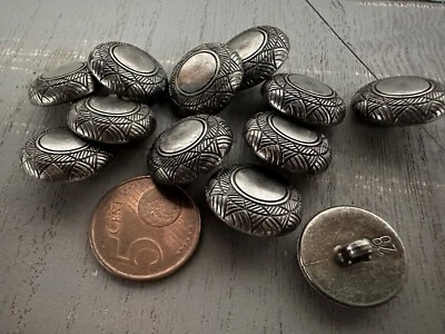 6-12 Knöpfe 18mm altsilber eisen silber Ösenknopf Trachten Halbkugel Zacken - Bild 1 von 2